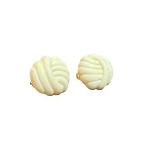 Vintage Avon Ivory Swirl Clip-On Earrings – Gold-Tone Backing